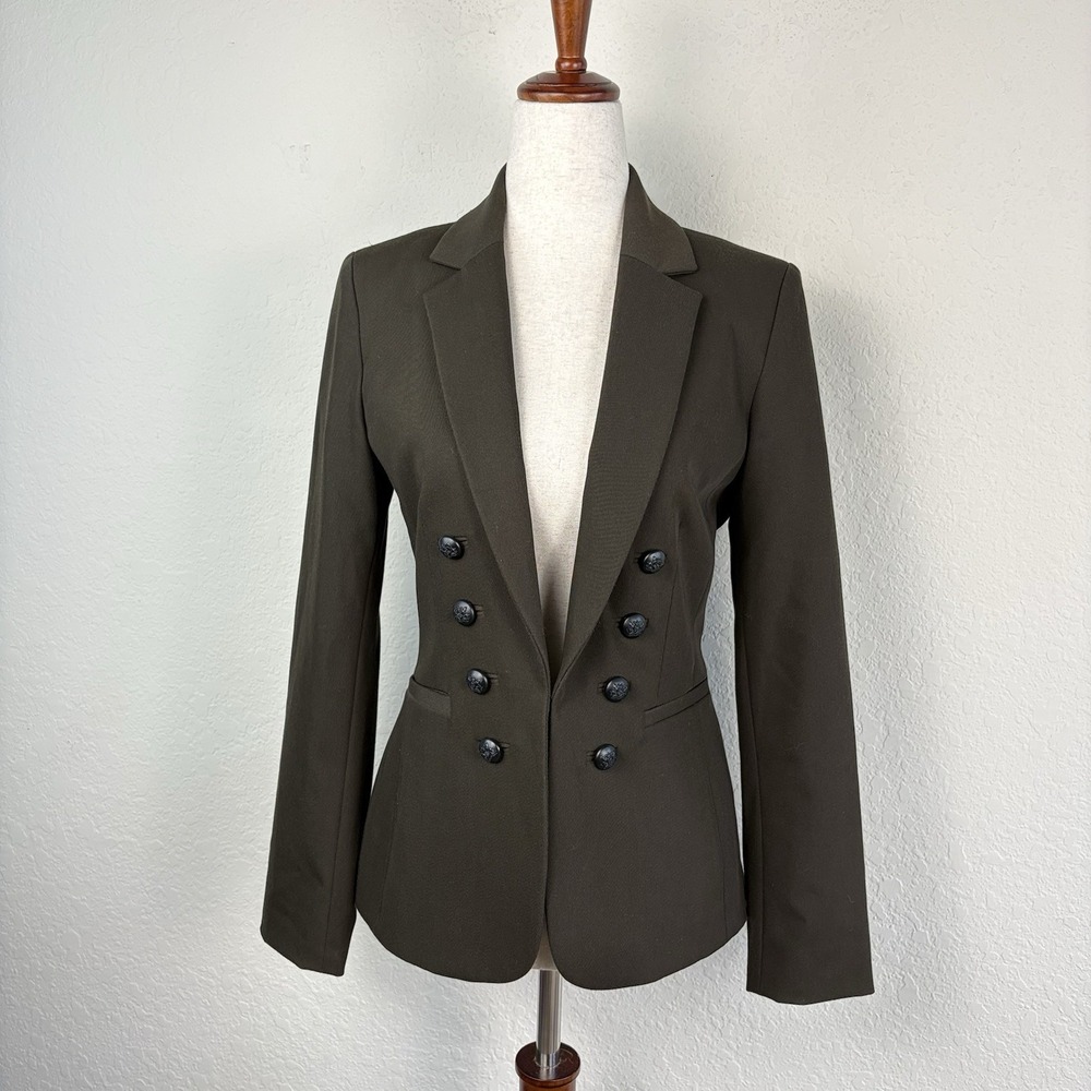 Antonio Melani 2 Blazer Jacket Double Breasted Brown Tailored Military Career - Picture 1 of 6